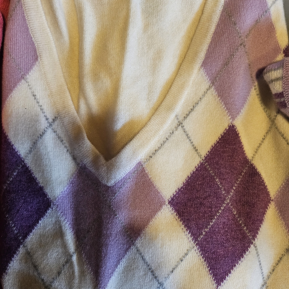 Purple Argyle Women's Sweater